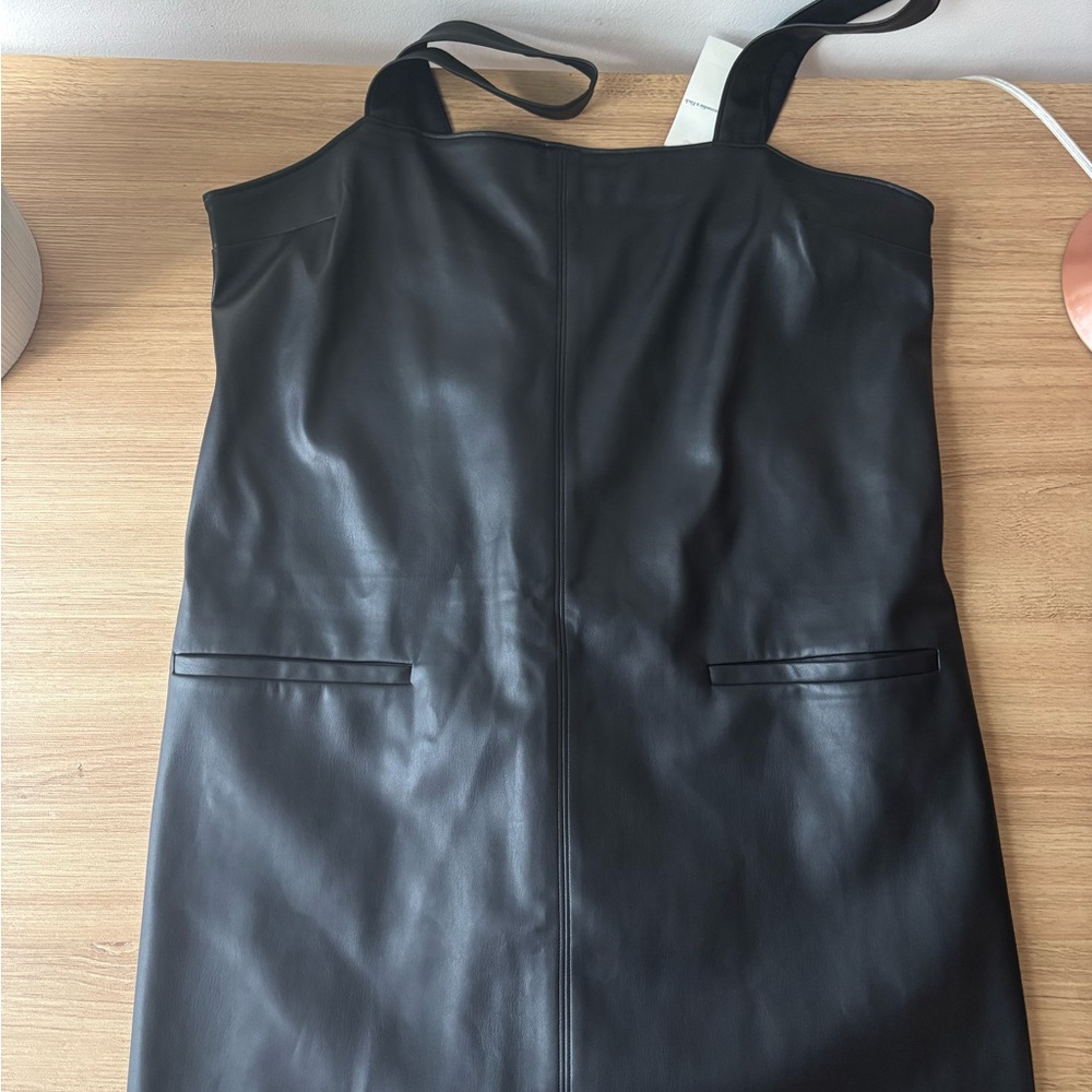 Black Faux Leather Dress